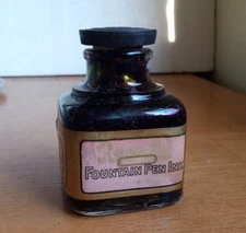 REXALL FOUNTAIN PEN INK SOLD ONLY AT THE REXALL STORE LABELED INK BOTTLE W/TOP
