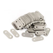 100Pack 40mm x 15mm x 2mm Stainless Steel Corner Brace Flat Mending Repair Plate