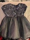 Bonnie Baby 12 Months Dress Navy Ruffled Skirt Pink Bow W Matching Bloomers 12M — photo 4