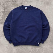 Russell Athletic Navy Crewneck USA Made XL Vintage Blank Boxy USA Cotton Sweat