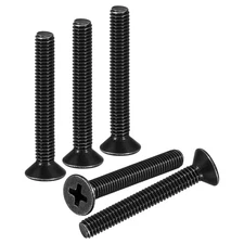M3-0.5x20 Flat Head Machine Screws -50pcs -304 Stainless Steel -Black