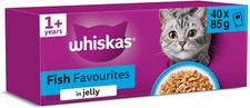 WHISKAS Adult Wet Cat Food in Jelly 40X85G Fish Favourites 4.16 per kilo
