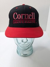 Vintage Cornell University Hat Black Red Made In USA Cap SnapBack Big Red RARE