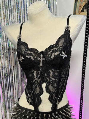 Goth  Punk Mini Rock Clothes Emo Clothing Gothic Tank Grunge Y2K Tops