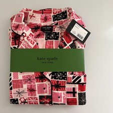 Kate Spade Long Sleeve Notch Collar Pajama Pj Set Multicolor Small