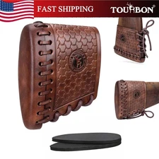 TOURBON Leather Hunting Rifle Buttstock Cover Slip-on Shotgun Recoil Pad in US
