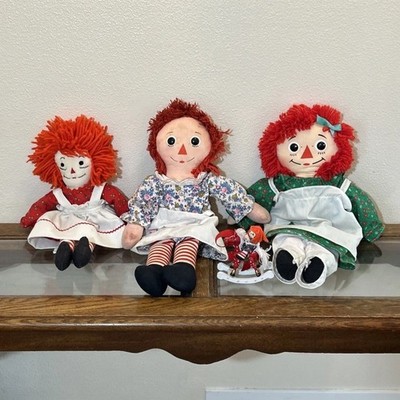 Vintage Raggedy Ann Lot of 4 Knickerbocker Playskool Damaged READ