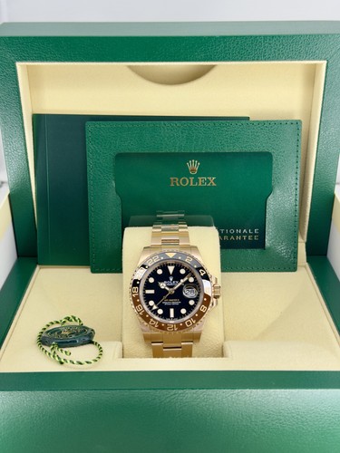 Rolex GMT-Master II Root Beer Black Dial on Oyster 126715CHN...