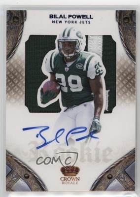 2011 Panini Crown Royale Blue 22/50 Bilal Powell #229 Rookie Auto RC j4h