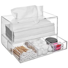 MyGift Modern Clear Acrylic Facial Tissue Dispenser Holder with Small,