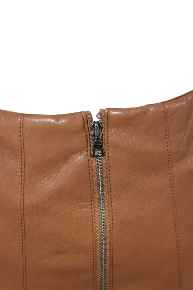 Алиса + Оливия, женщин трапециевидная плиссированная мини юбка коричневый размер 14 - Изображение 4 из 4