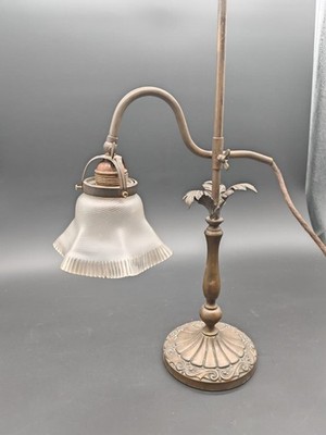 Art Nouveau Jugendstil Desk Lamp Brass Glass Table Lamp c.1900, 61 cm