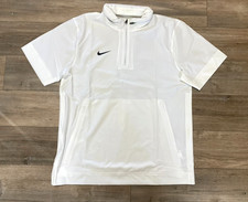 Nike Football Coaches 1/4 Zip Mens L Hooded Jacket White FJ9548-102 Golf