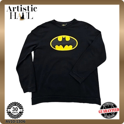 Piazza Italia Batman Sweatshirt Black XL Fleece Crew Neck Italy