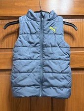 Puma Puffer Vest Yellow Logo Size Youth Xtra Small 5/6 With Pockets Unisex