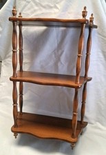 Antique Wood  Wall Mounted 3 Shelf Plate Display Rack Reversible