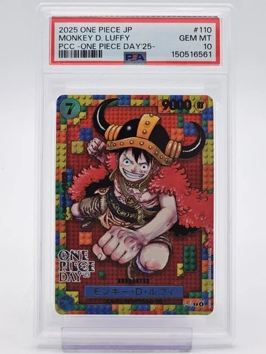 MONKEY D. LUFFY 2025 ONE PIECE DAY '25 #P-110 JAPANESE PROMO PSA 10 GEM A Q6093