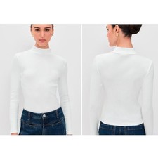 Veronica Beard Women's Nate Ribbed Mock Turtleneck Long Sleeve Top S NWT 228