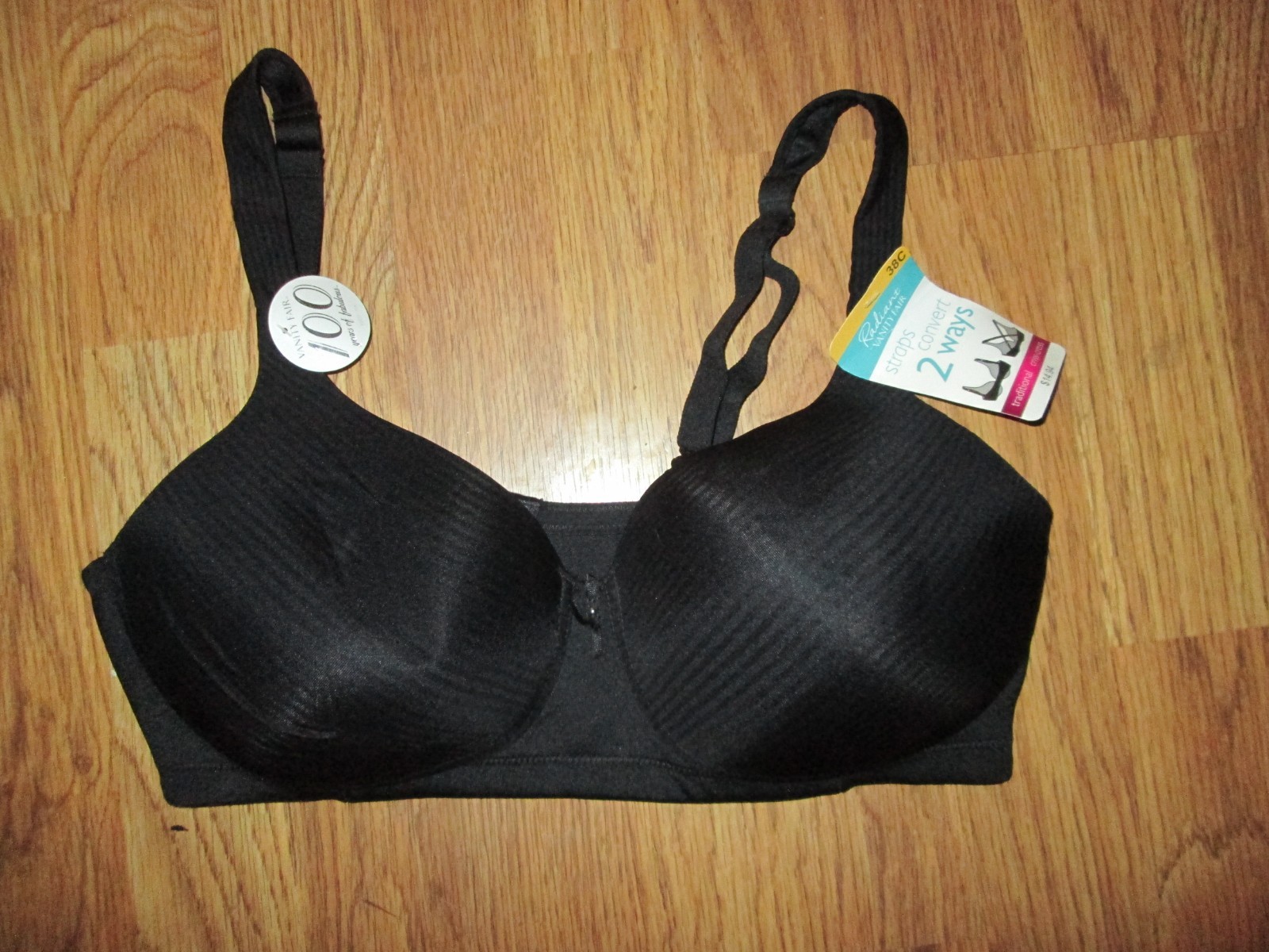 Womens VANITY FAIR RADIANT CONVERTIBLE 2 WAY WIRE FREE BRA bra sz 38C 38 C NWT