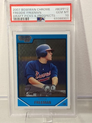 2007 BOWMAN CHROME #BDPP12 FREDDIE FREEMAN PSA 10 GEM MT