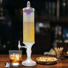 3L 102 oz Beer Tower Dispenser w/ Ice Tube & Light for Party Liquor Dispenser