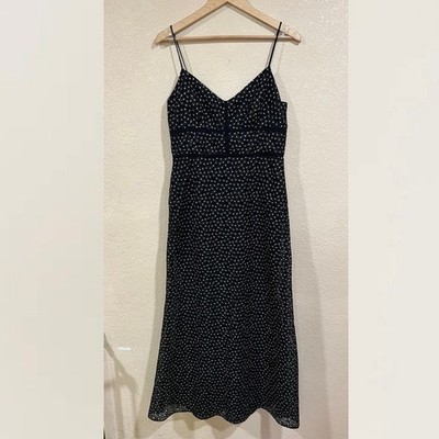 Jill Jill Stuart Black Embroidered Floral Lace sheath Gown 14