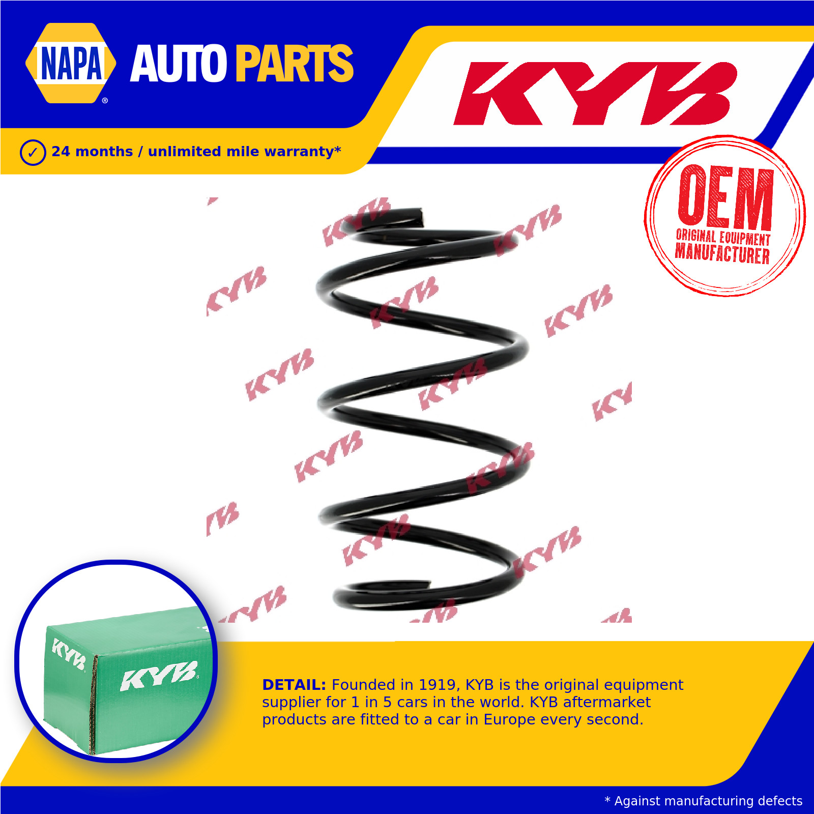 Coil Spring fits SEAT LEON 5F1, 5F8 2.0 Front 13 to 20 Suspension KYB Quality
