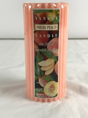 Yankee Candle Fresh Peach Ionic Pillar 2.8'' x 6'' 70-85 Hours The Finest Scented