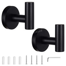 2 Pcs Stainless Steel Towel Hooks for Drilling,Back of Door Hooks for Bathroom