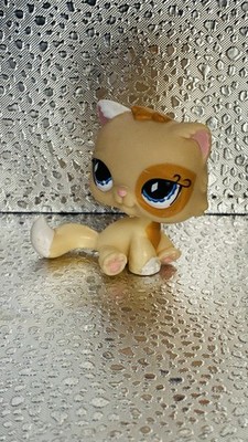 Littlest Pet Shop LPS #521 Persian Cat Yellow Diamond Blue Eyes Authentic