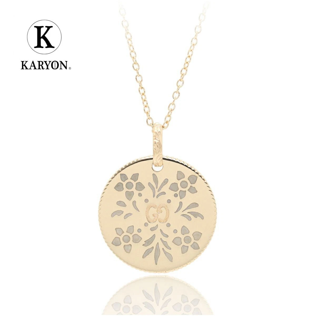 Gucci Collana Donna Icona Fiore Fiore Conchiglia Conchiglia Giallo Go