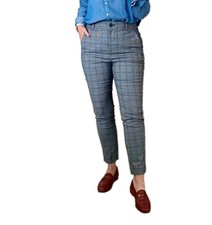 LOFT size 4 PETITE Gray Houndstooth Plaid High Waist Skinny Pants Career Casual