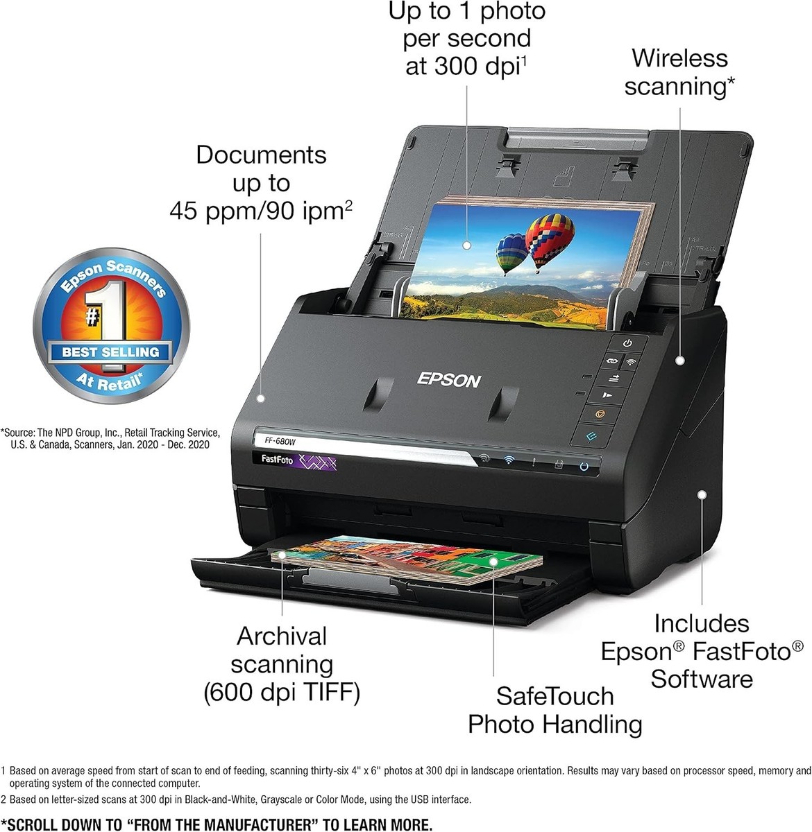 Epson FastFoto FF-680W Wireless Photo Scanner for sale online | eBay