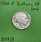 1915-P Buffalo 🦬 Indian Head Nickel 5c Cent Piece Good