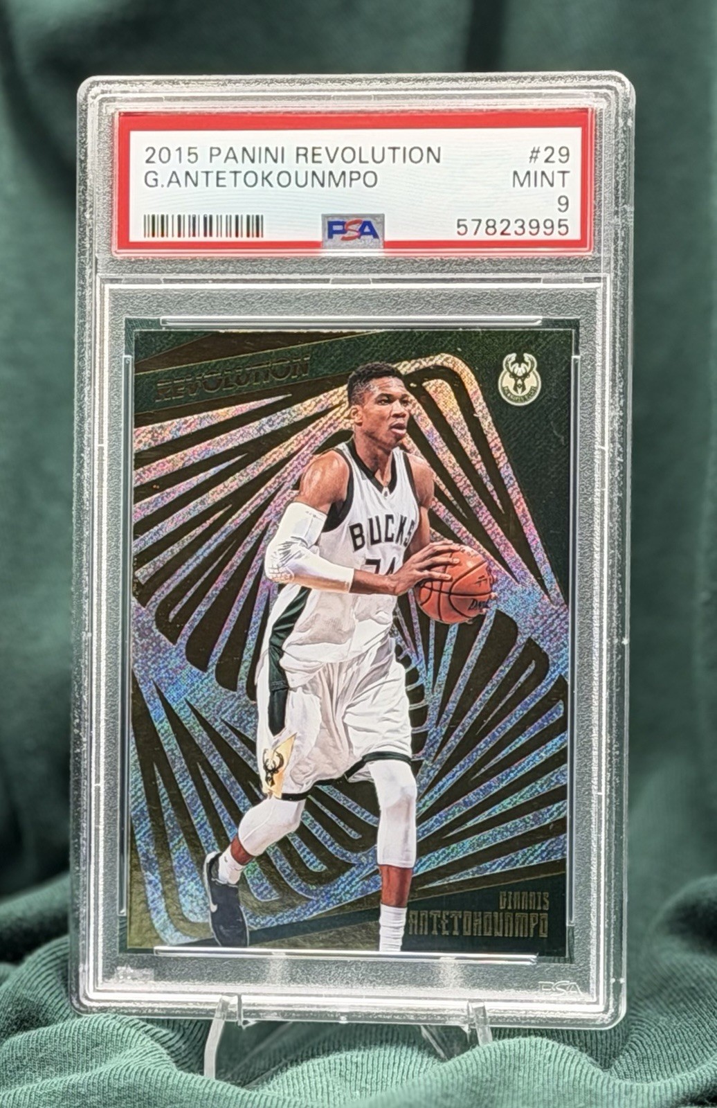 2015 Giannis Antetokounmpo Panini Revolution Holo #29 PSA 9 Milwaukee Bucks