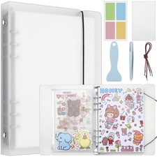 SUNEZLGO Reusable Sticker Album with 100 Sheets, Collecting Book A5, White