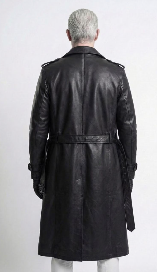 Resident Evil 9 Zeno Leather Trench Coat Black Gothic Cosplay