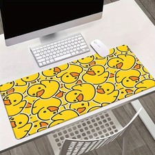 40 90cm 1pc Cute Yellow Ducks Patterned HD Printed XXL Mousepad - Non-Slip Rubbe