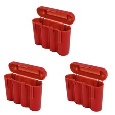 3 RED AA AAA BATTERY BATTERY PLASTIC STORAGE CASE HOLDER BOX USA SHIP