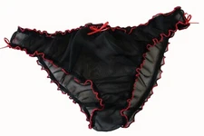 Chiffon Knickers Briefs SEE THROUGH Panties Sexy Lingerie Black and Red