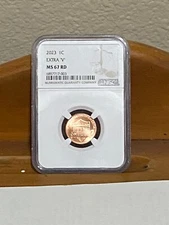 2023 EXTRA ' V ' ERROR LINCOLN UNION SHIELD PENNY NGC MS67 RD CENT RARE VARIETY