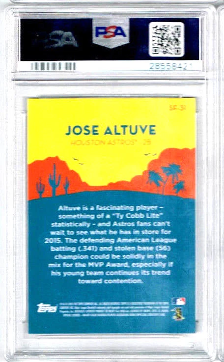 2015 Topps Jose Altuve Spring Fever Gem Mint PSA 10 - Image 2 of 2