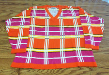 Fashion Formulas VTG Oversized V-Neck Pullover Sweater Multicolor Plaid Large