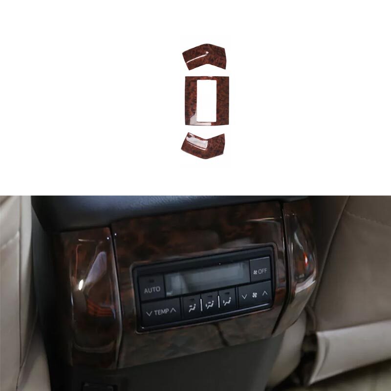 Wood Grain For Toyota Prado Car Rear Air Outlet Vent Cover Decor Cover 2010-2018