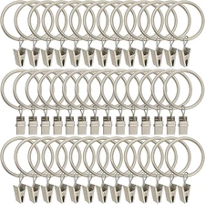 Paquete de 40 Anillos de Cortina de Metal Con Clips Ganchos Para Colgar Cortinas