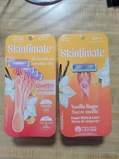 NEWSet of 2 Skintimate Quattro 4 Blade Disposable Razor, Vanilla Sugar(Cuchilla)