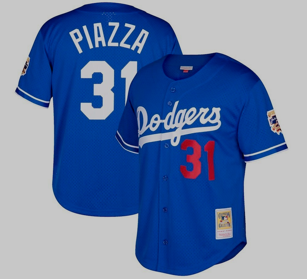 Mitchell Ness Los Angeles Dodgers #31 Baseball Jersey New Mens Big Tall  Size