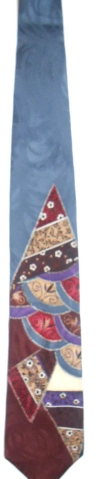 Gravata de seda masculina John Weitz 55,5" X 3,75" multicolorida abstrata - Imagem 3 de 4