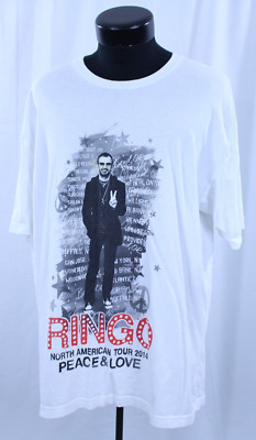 VTG Ringo Star Tour T-Shirt Tee 2XL Concert 2014 Peace & Love North American HTF