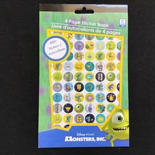 Disney Monsters ,INC Sticker Book / Autocollants 4 Pages 400 stickers St-174